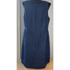Old Navy Women Dress Size 14 Blue Geo Design Sundress Summer Tank Sleeveless